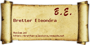 Bretter Eleonóra névjegykártya